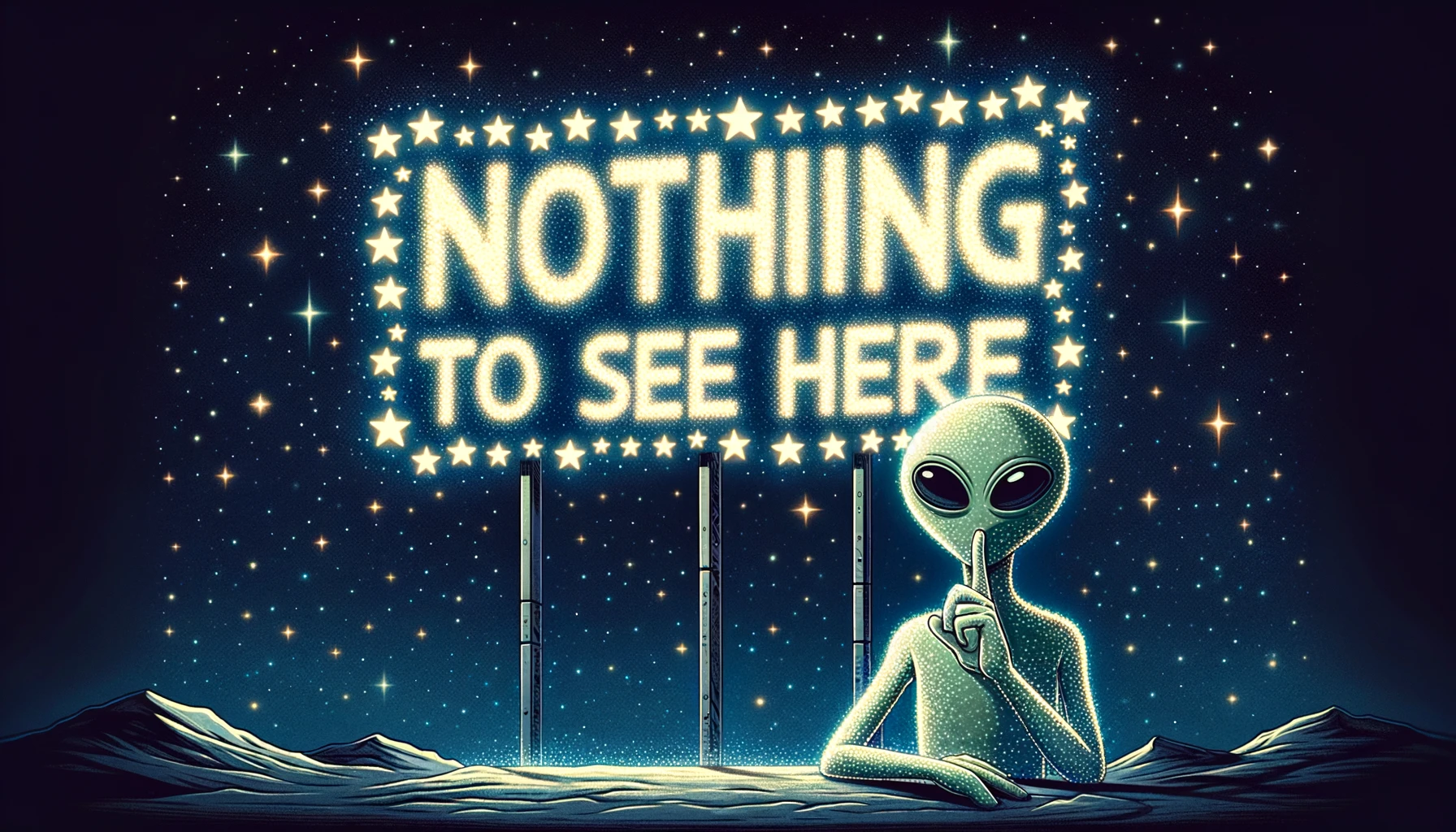 Funny Image of an alien saying nothing to see here